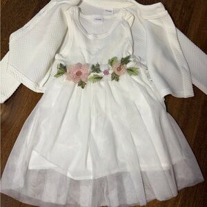 White Dress with Floral Embroidery
